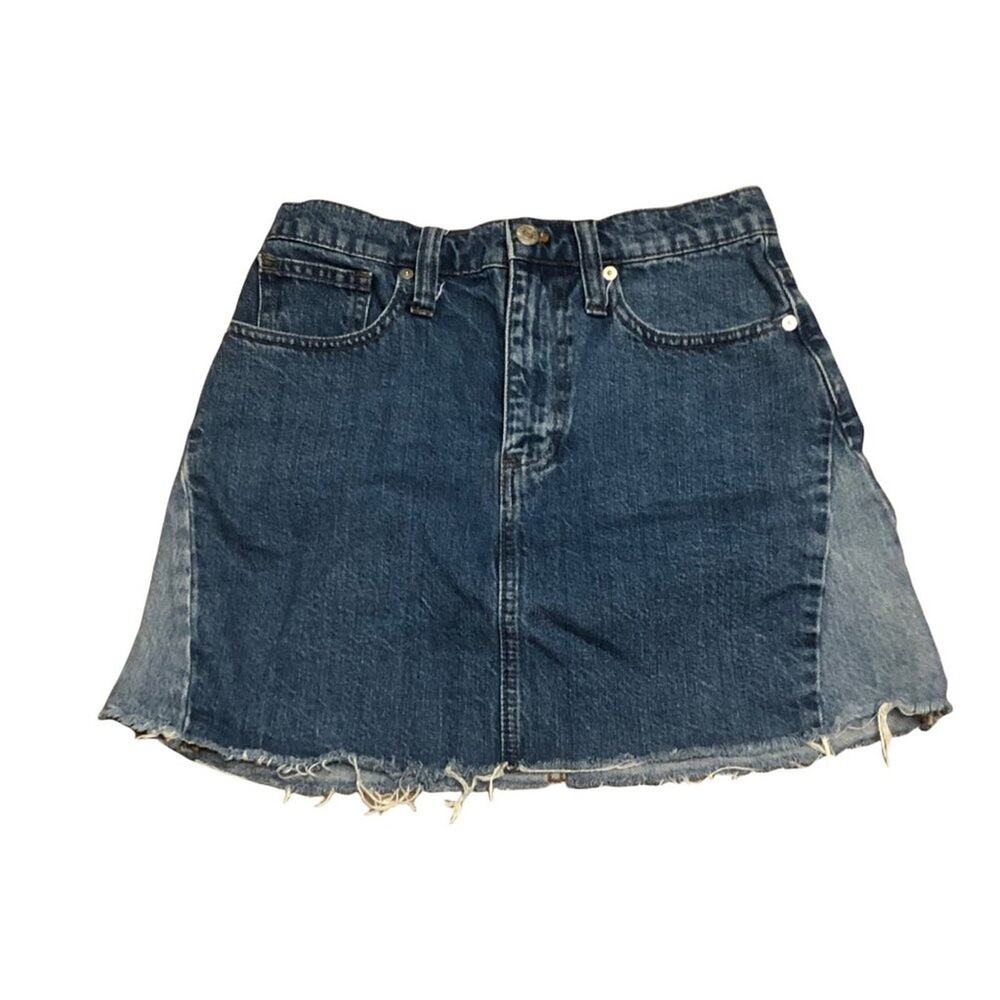 Madewell Women's Rigid Denim A-Line Mini Skirt: Pieced Edition SIZE 25